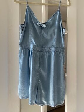 Aerie Denim XL Shorts Romper Jumpsuit LIGHT BLUE jumper